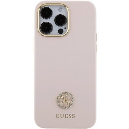 Guess Silicone Logo Strass 4G case for iPhone 15 Pro Max - pink_2