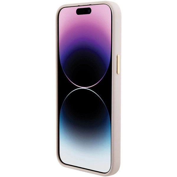 Guess Silicone Logo Strass 4G case for iPhone 15 Pro Max - pink_4