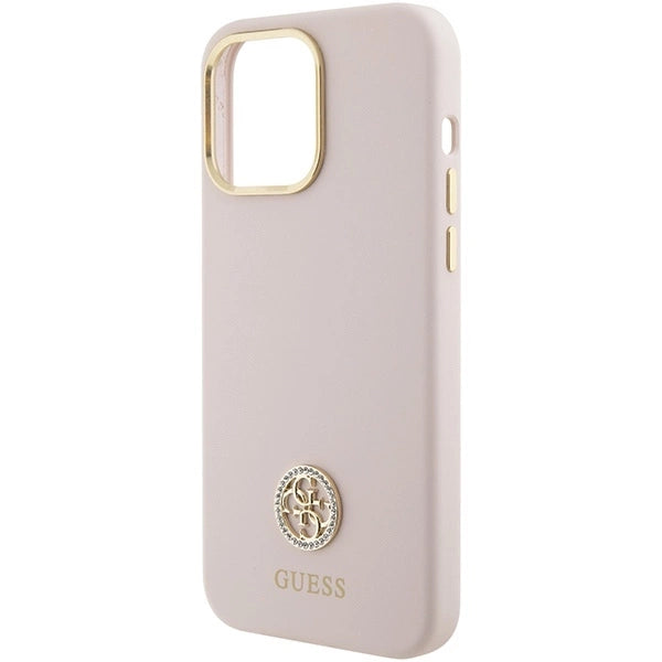 Guess Silicone Logo Strass 4G case for iPhone 15 Pro Max - pink_5