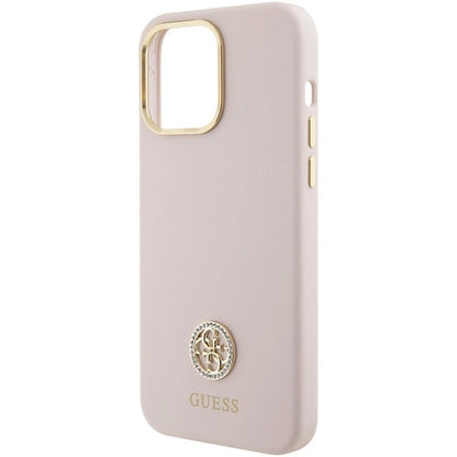Guess Silicone Logo Strass 4G case for iPhone 15 Pro Max - pink_5