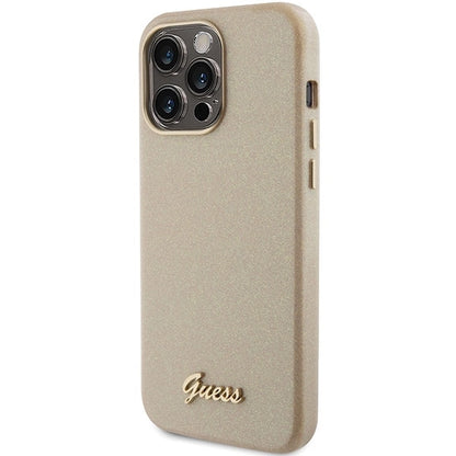 Guess Glitter Glossy Script case for iPhone 15 Pro Max - gold_1