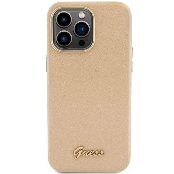 Guess Glitter Glossy Script case for iPhone 15 Pro Max - gold_2