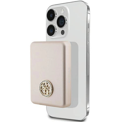 Guess MagSafe 4G Strassed Metal Logo induction power bank 15W 5000mAh - gold_0