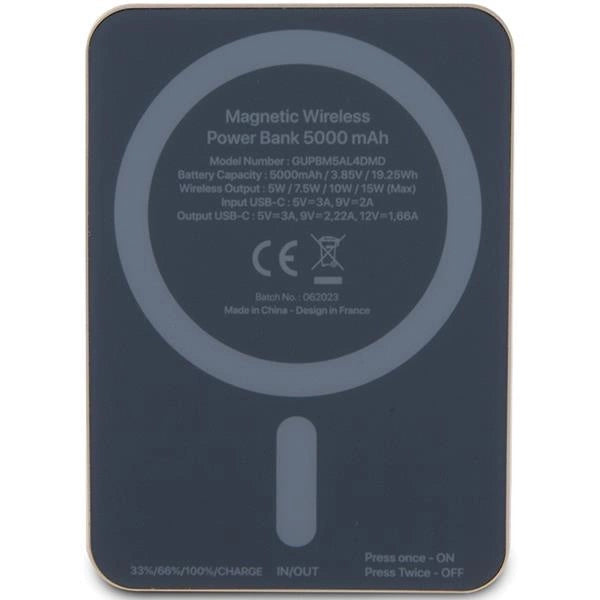 Guess MagSafe 4G Strassed Metal Logo induction power bank 15W 5000mAh - gold_2