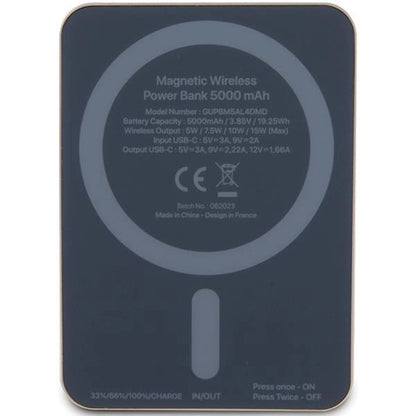 Guess MagSafe 4G Strassed Metal Logo induction power bank 15W 5000mAh - gold_2