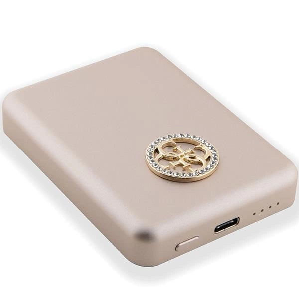 Guess MagSafe 4G Strassed Metal Logo induction power bank 15W 5000mAh - gold_3