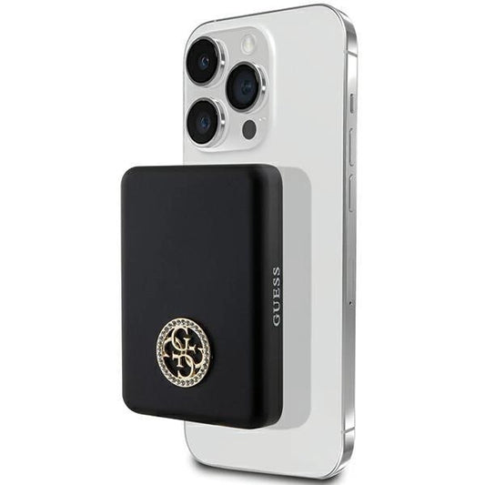 Guess MagSafe 4G Strassed Metal Logo induction power bank 15W 5000mAh - black_0