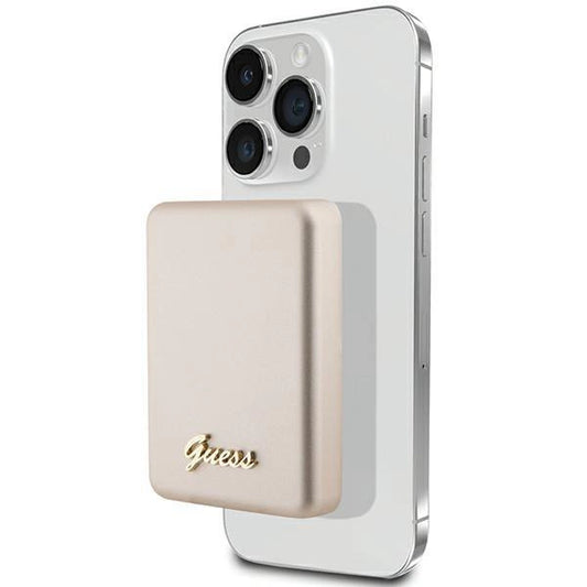 Guess MagSafe Metal Script Logo induction power bank 15W 5000mAh - gold_0