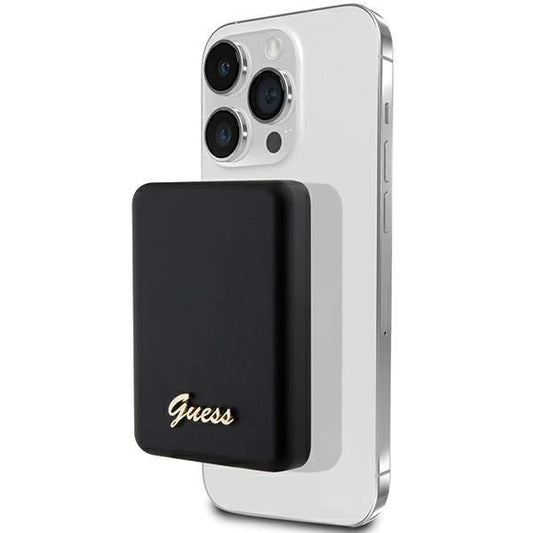 Guess MagSafe Metal Script Logo induction power bank 15W 5000mAh - black_0