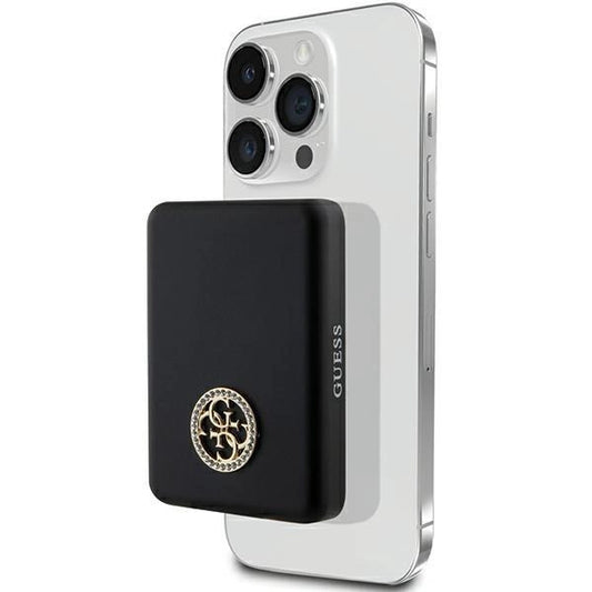 Guess MagSafe 4G Strassed Metal Logo induction power bank 5W 3000mAh - black_0