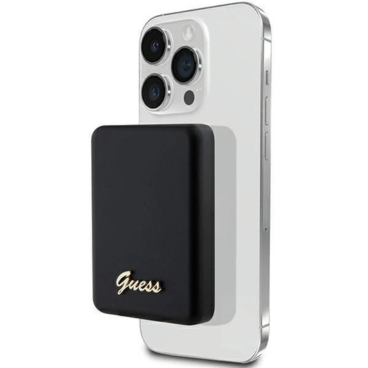 Guess MagSafe Metal Script Logo induction power bank 5W 3000mAh - black_0
