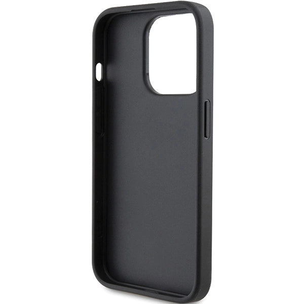 Karl Lagerfeld Saffiano Cardslot Karl&amp;Choupette Metal Pin case for iPhone 15 Pro - black_6