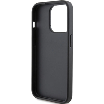 Karl Lagerfeld Saffiano Cardslot Karl&amp;Choupette Metal Pin case for iPhone 15 Pro - black_6