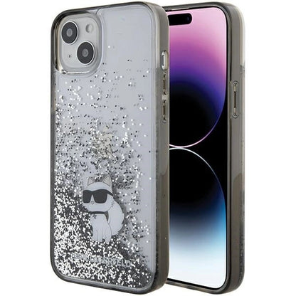Karl Lagerfeld Liquid Glitter Choupette case for iPhone 15 Plus - transparent_0