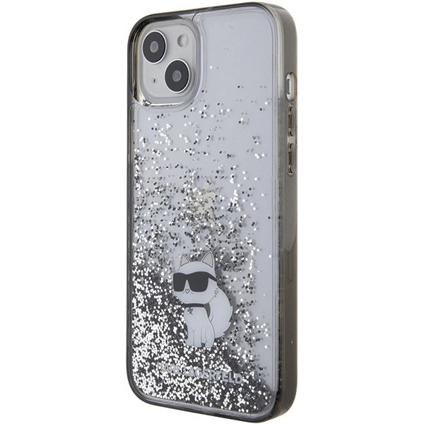 Karl Lagerfeld Liquid Glitter Choupette case for iPhone 15 Plus - transparent_1