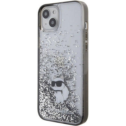 Karl Lagerfeld Liquid Glitter Choupette case for iPhone 15 Plus - transparent_1