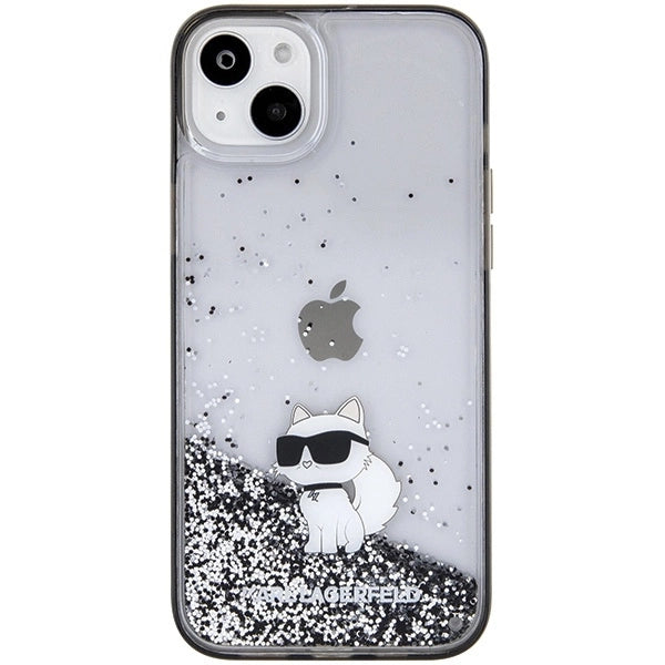 Karl Lagerfeld Liquid Glitter Choupette case for iPhone 15 Plus - transparent_2