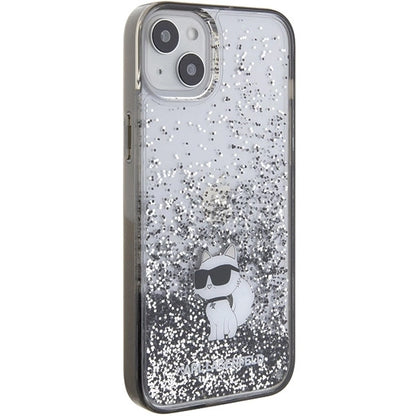 Karl Lagerfeld Liquid Glitter Choupette case for iPhone 15 Plus - transparent_3