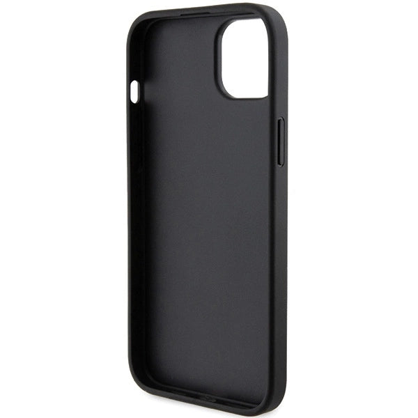 Karl Lagerfeld Saffiano Cardslot Karl&amp;Choupette Metal Pin case for iPhone 15 - black_6