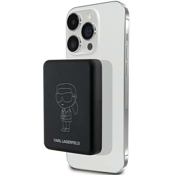 Karl Lagerfeld NFT Outline Ikonik MagSafe 5000mAh induction power bank - black_0
