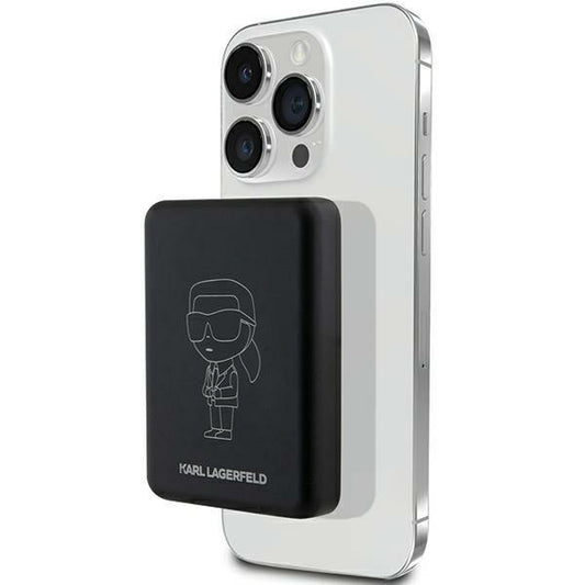 Karl Lagerfeld NFT Outline Ikonik MagSafe 5000mAh induction power bank - black_0