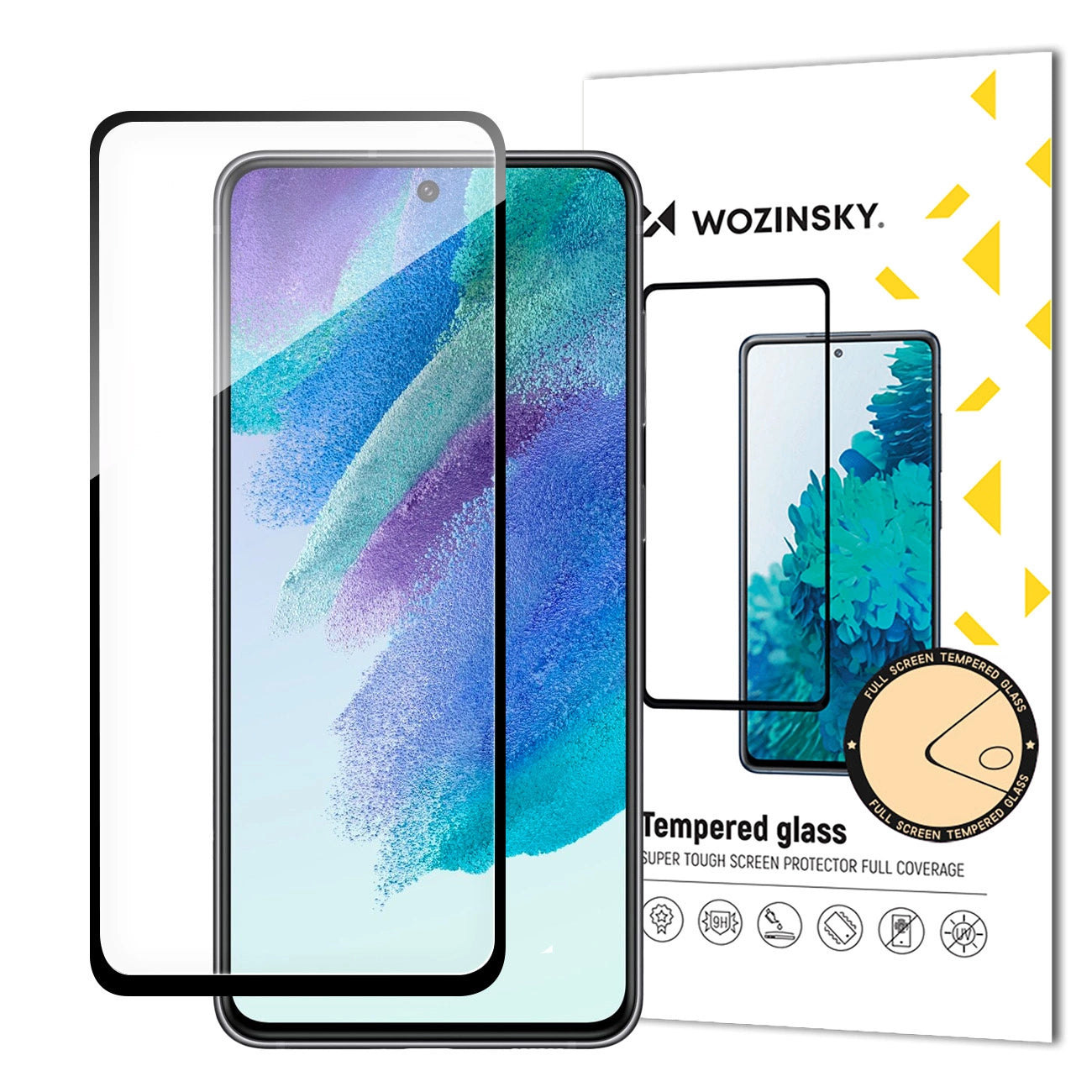 Durable Wozinsky Full Glue Tempered Glass for Samsung S23 FE Full Screen with Frame - Black_0