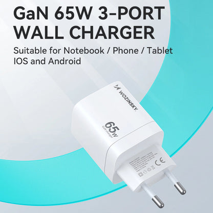 Wozinsky CGWCW 65W USB-A / 2 x USB-C GaN wall charger - white_4