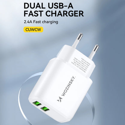 Wozinsky CUWCW 2.4A 2 x USB-A wall charger - white_5
