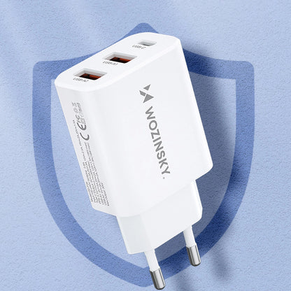 Wozinsky CWCUCW 30W USB-C / 2 x USB-A wall charger - white_13