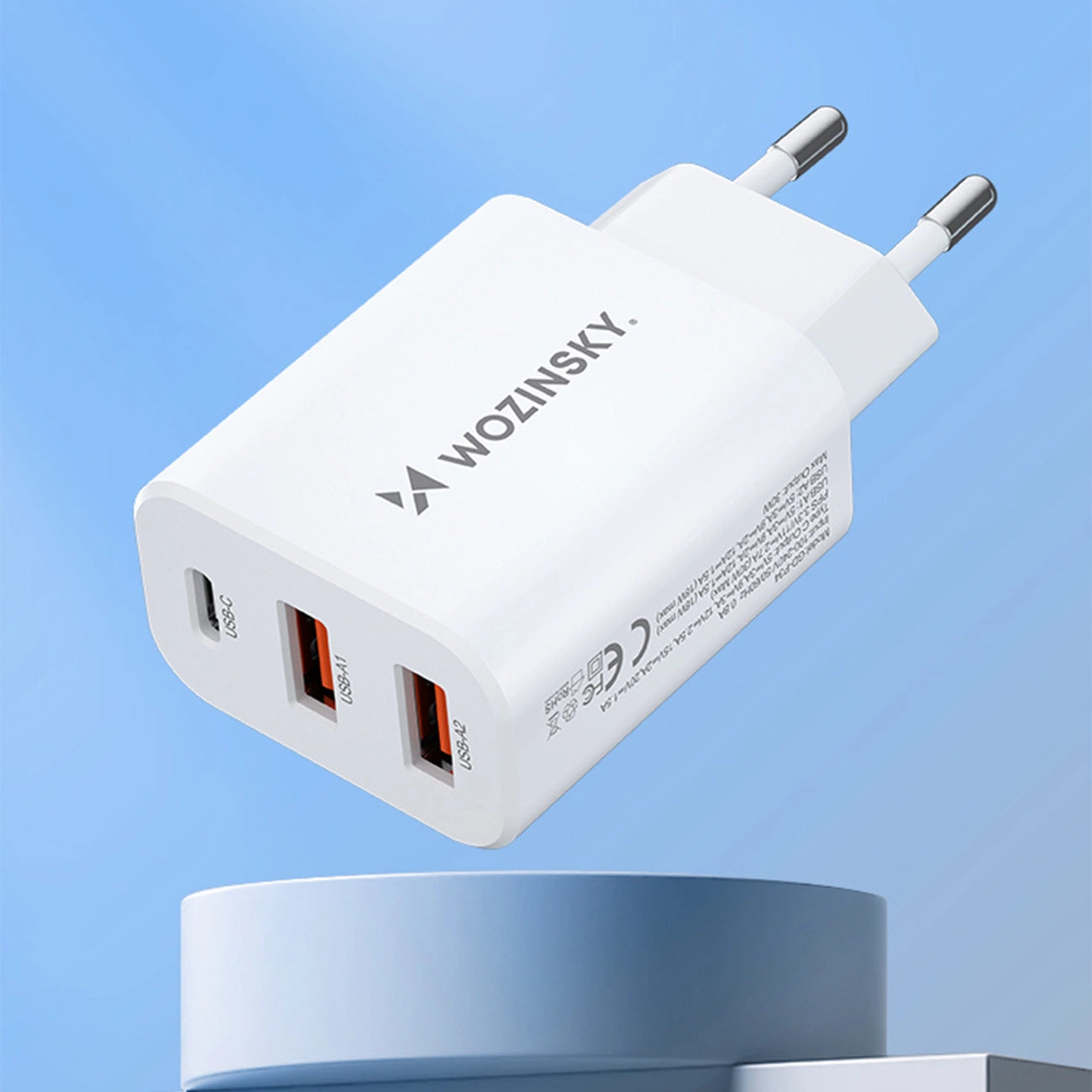 Wozinsky CWCUCW 30W USB-C / 2 x USB-A wall charger - white_14