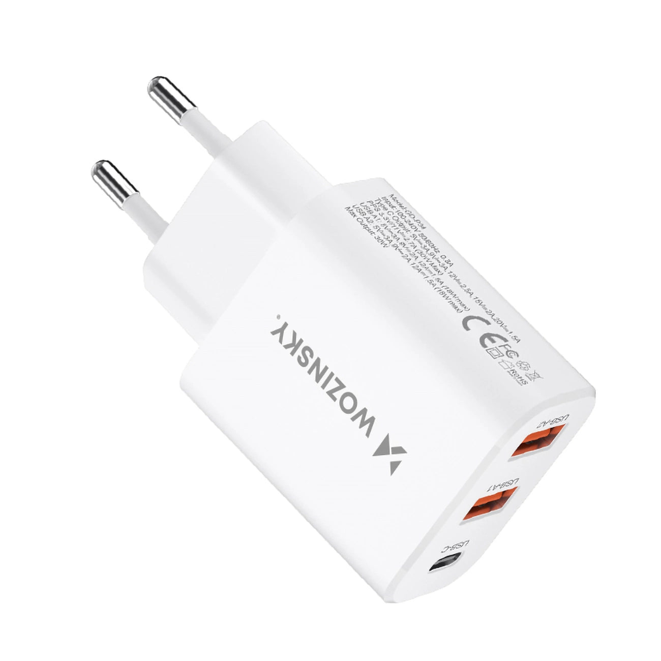 Wozinsky CWCUCW 30W USB-C / 2 x USB-A wall charger - white_3