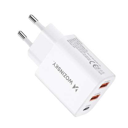 Wozinsky CWCUCW 30W USB-C / 2 x USB-A wall charger - white_3