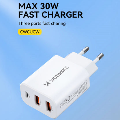 Wozinsky CWCUCW 30W USB-C / 2 x USB-A wall charger - white_5
