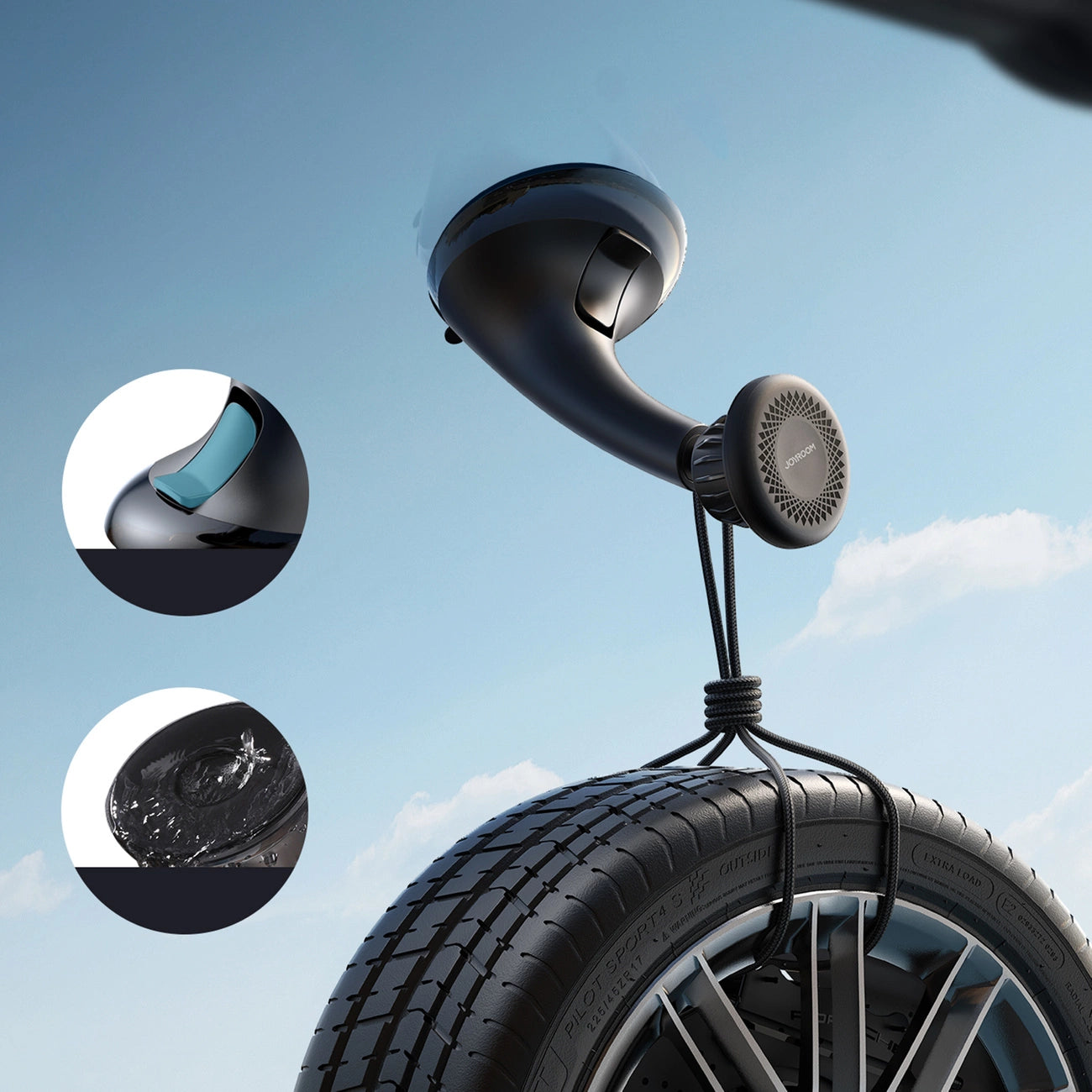 Joyroom JR-ZS356 universal magnetic car holder for a phone on the cockpit/window - black_14