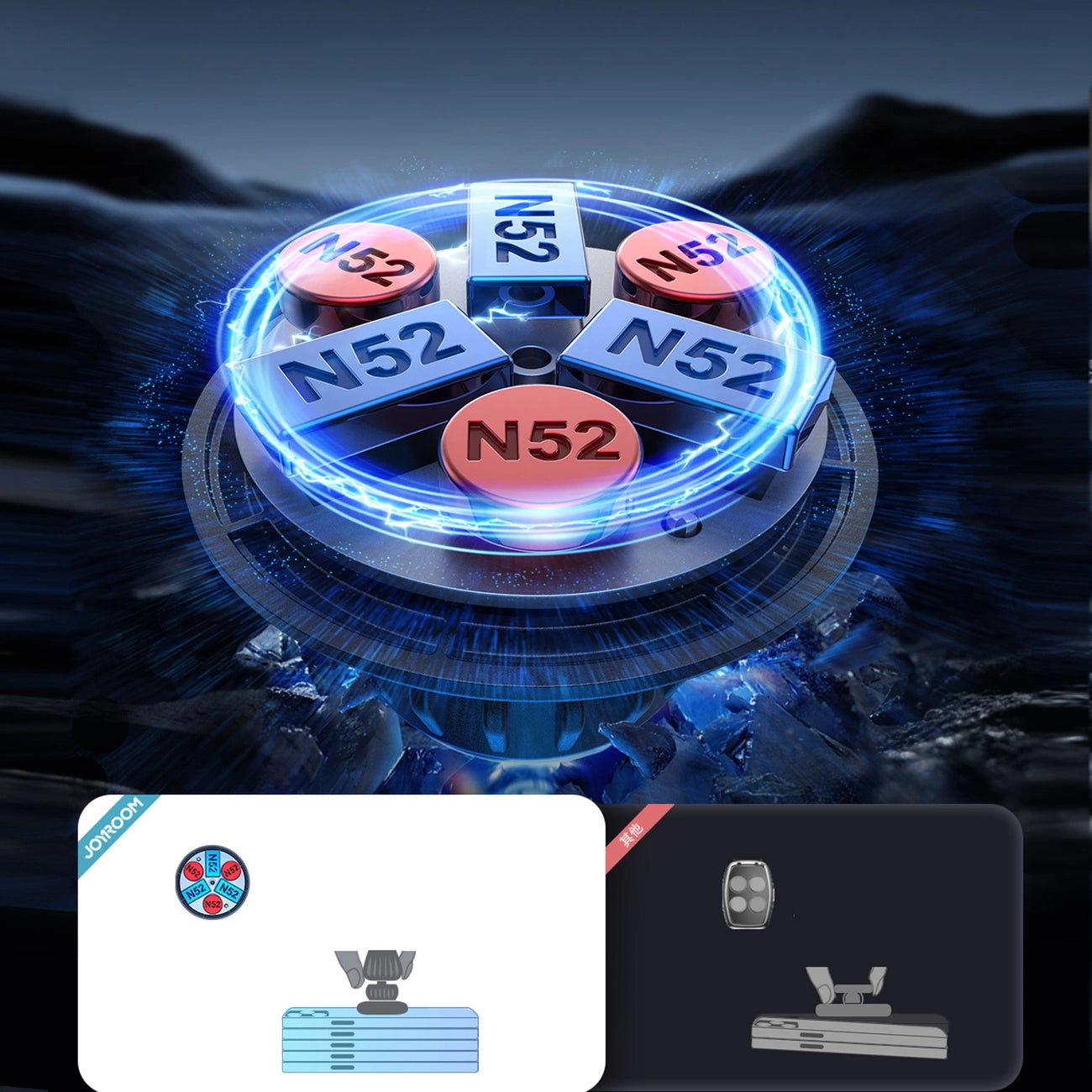 Joyroom JR-ZS356 universal magnetic car holder for a phone on the cockpit/window - black_15