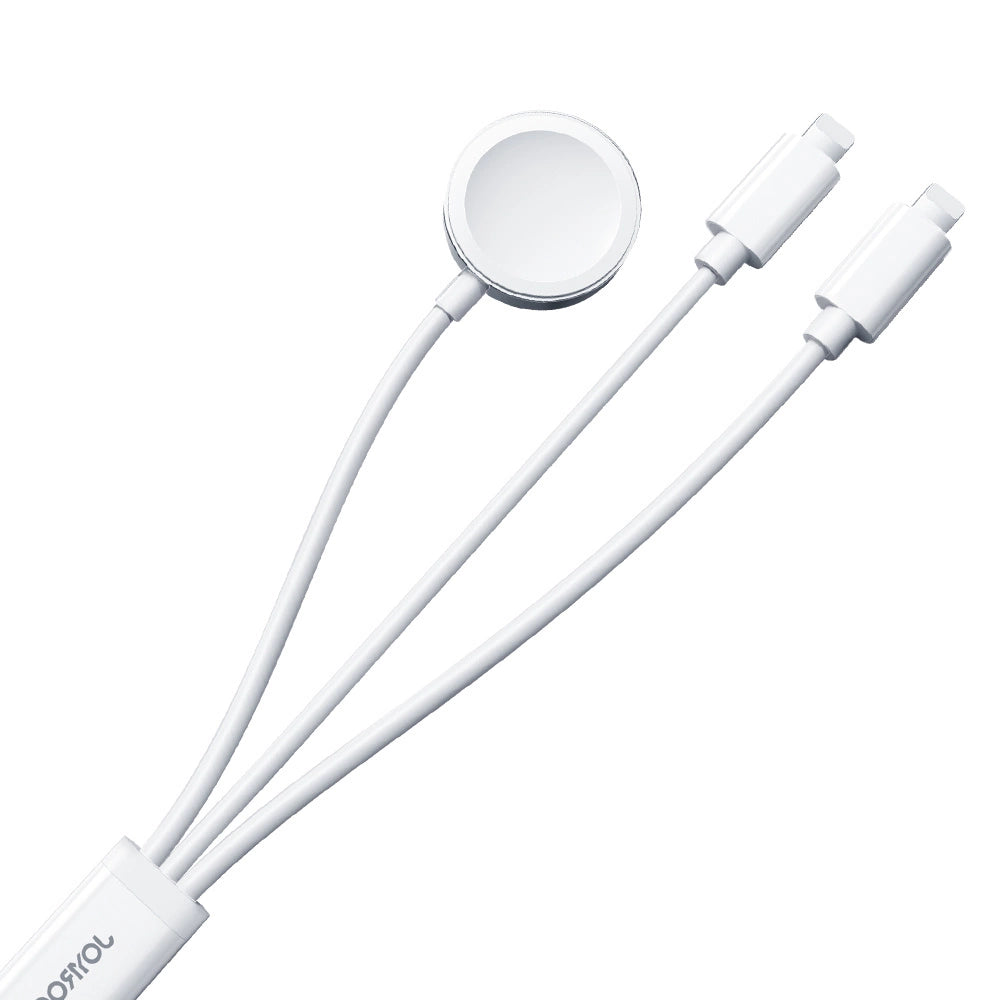 Joyroom S-IW007 3-in-1 cable USB-A magnetic charger - Lightning 1.2m - white_1