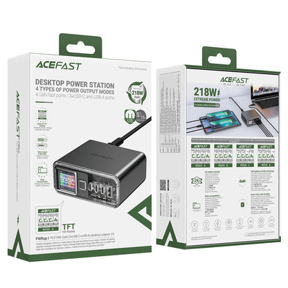 Acefast Z4 PD 218W GaN 3 x USB-C + USB-A Multifunction Adapter with 4 Ports - Gray_10