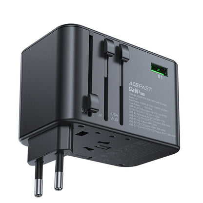 Acefast Z1 GaN 75W PD travel charger adapter 3x USB-C 2x USB-A - black_0