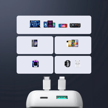 Mini power bank with built-in cables Joyroom JR-PBC06 30W 10000mAh - white_10