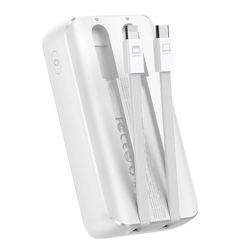 Mini power bank with built-in cables Joyroom JR-PBC06 30W 10000mAh - white_2