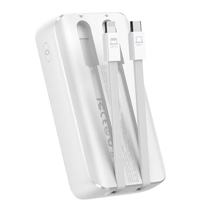 Mini power bank with built-in cables Joyroom JR-PBC06 30W 10000mAh - white_2