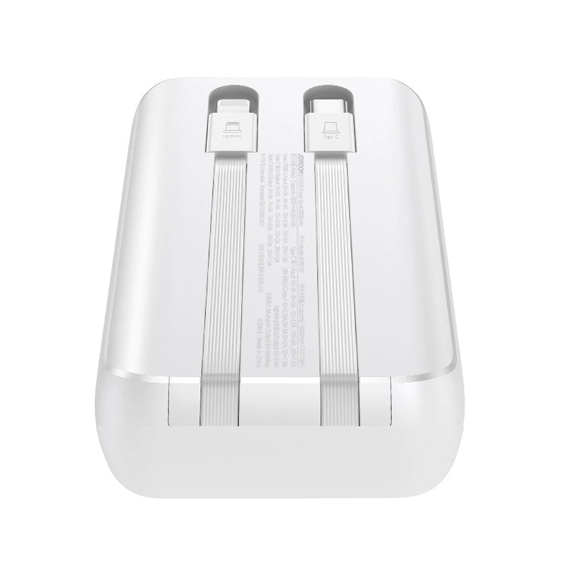 Mini power bank with built-in cables Joyroom JR-PBC06 30W 10000mAh - white_5