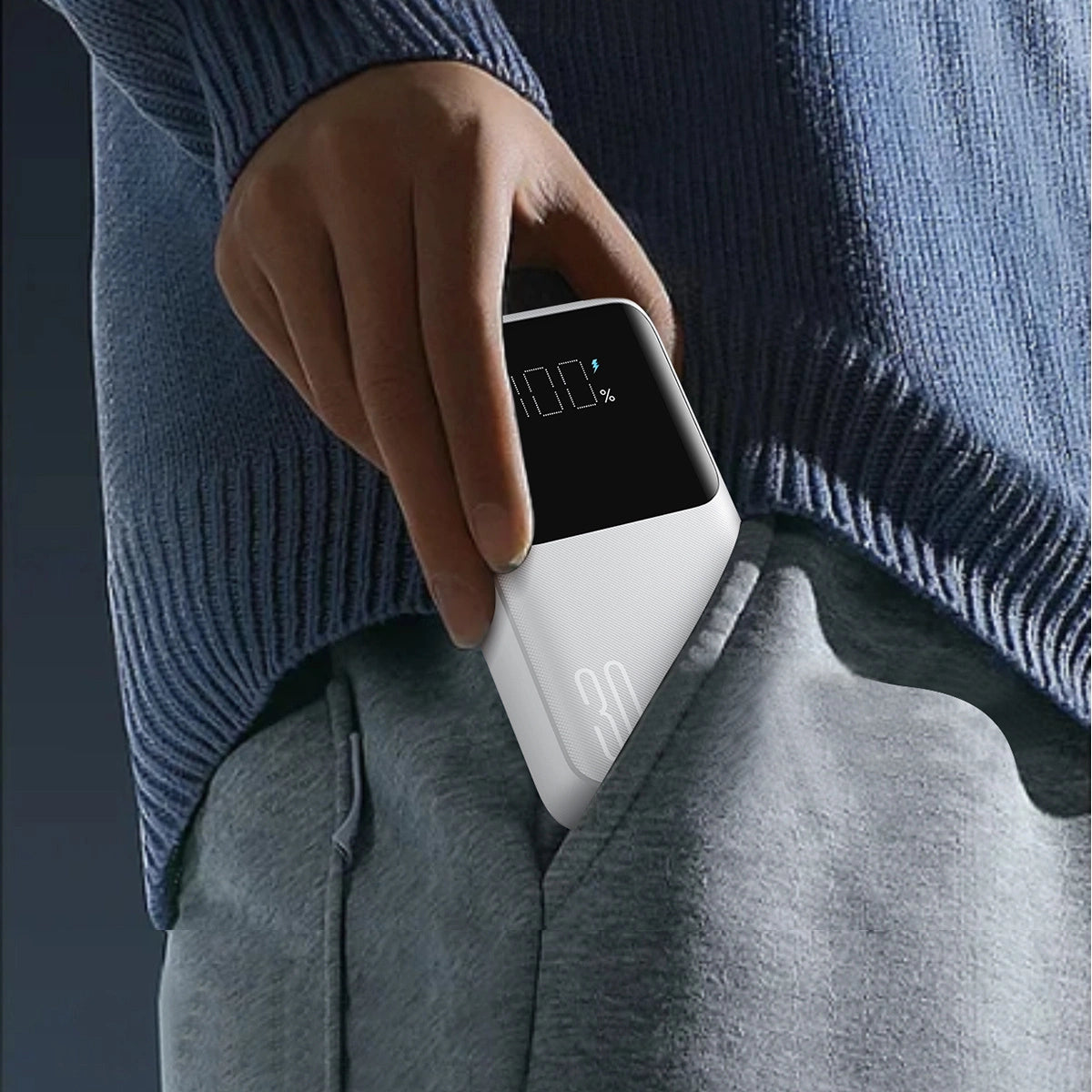 Mini power bank with built-in cables Joyroom JR-PBC06 30W 10000mAh - white_7