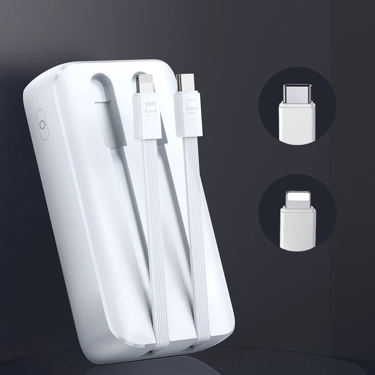 Mini power bank with built-in cables Joyroom JR-PBC06 30W 10000mAh - white_8