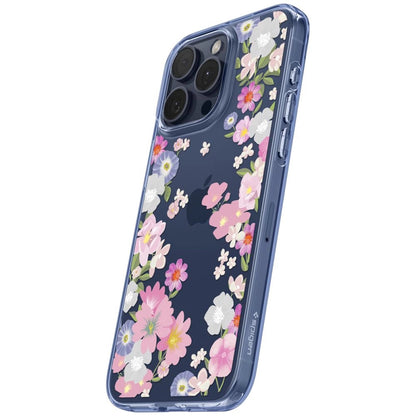 Spigen Liquid Crystal iPhone 15 Pro Case - Pink and Blue Flowers_3