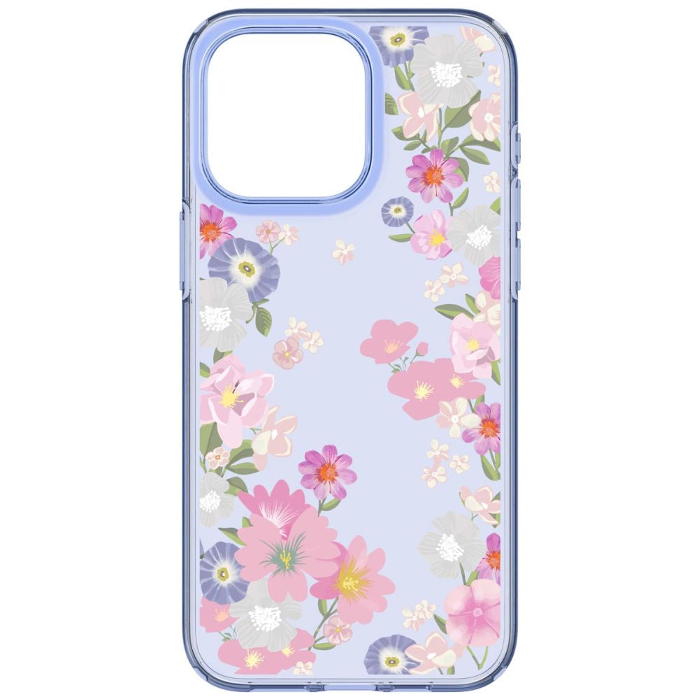 Spigen Liquid Crystal iPhone 15 Pro Case - Pink and Blue Flowers_6