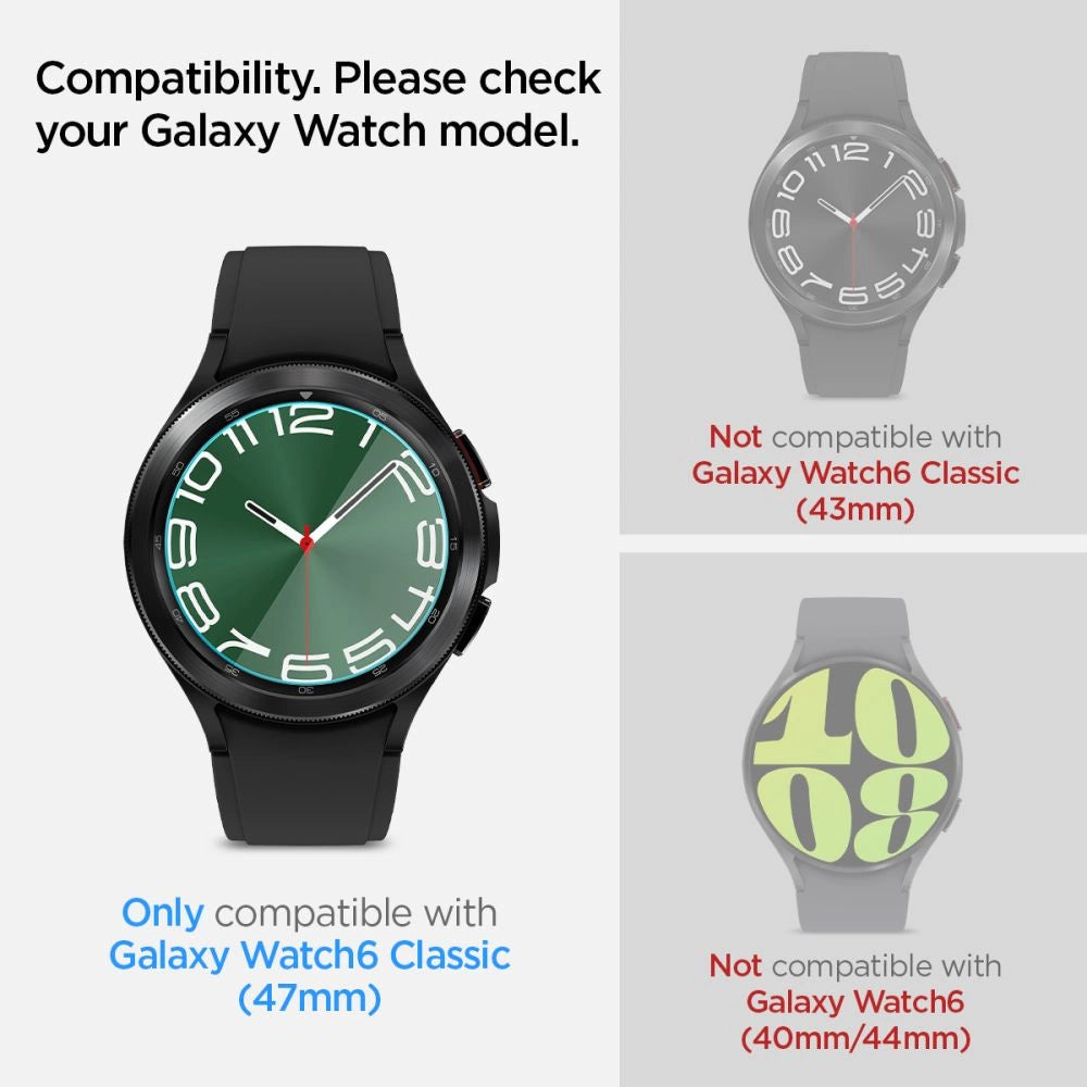 Spigen Glas.tR EZ Fit tempered glass for Samsung Galaxy Watch 6 Classic (47 mm) - 2 pcs._5