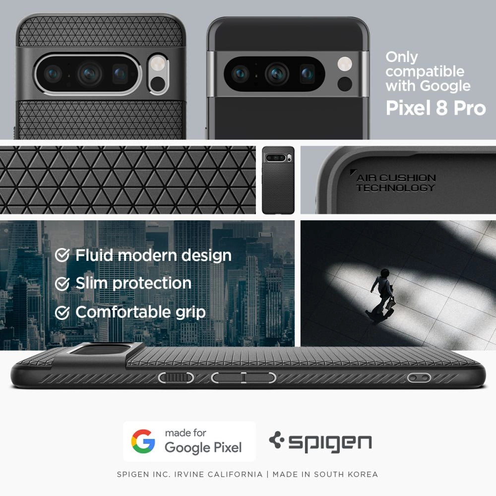 Spigen Liquid Air Case for Google Pixel 8 Pro - Matte Black_11