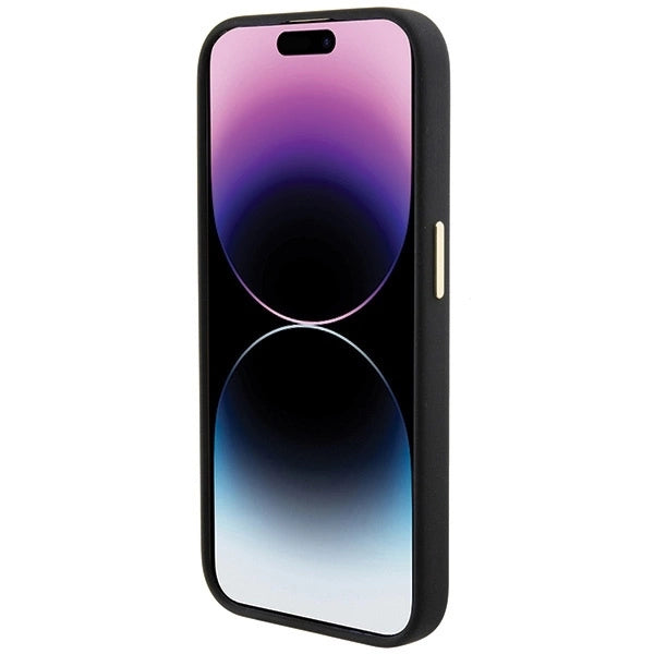 Guess Silicone Logo Strass 4G Case for iPhone 15 Pro - Black_4