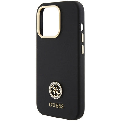 Guess Silicone Logo Strass 4G Case for iPhone 15 Pro - Black_5